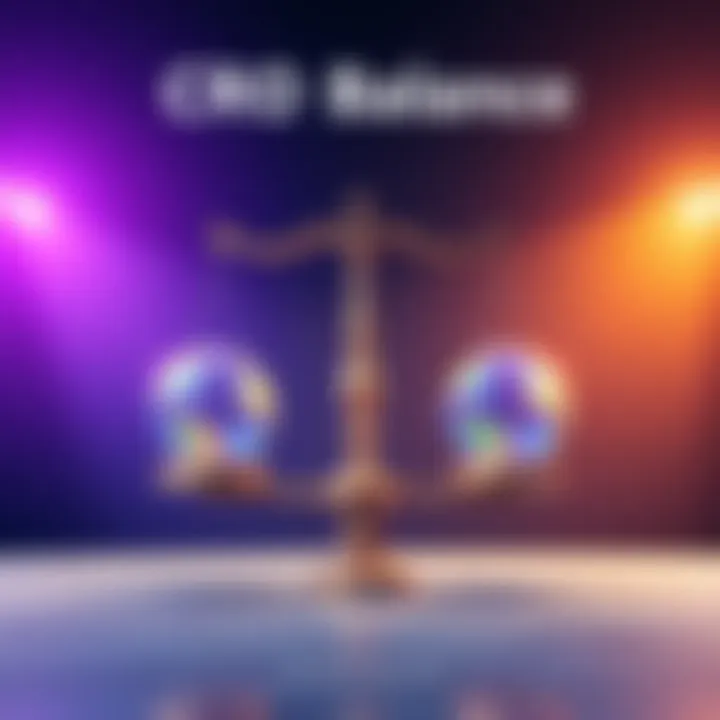 CRO Balance Illustration A scale balancing user experience and conversion rate optimization efforts, showing the importance of finding the right approach.