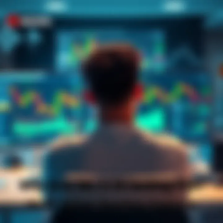 A person sitting at a desk looking thoughtfully at a computer screen displaying cryptocurrency graphs, pondering their investment choices