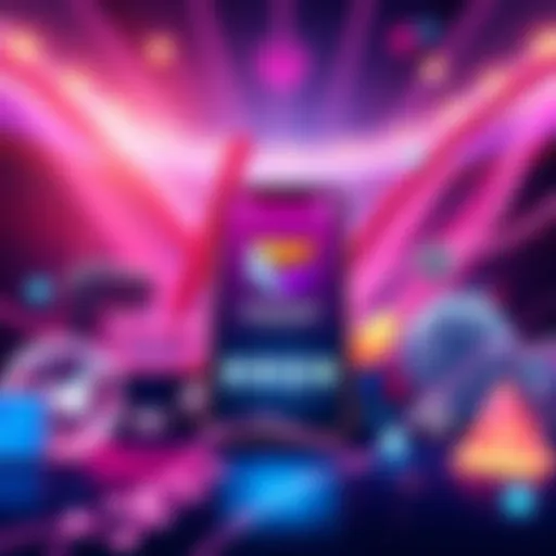 A graphical representation of the Cronos App launching with crypto symbols and digital assets