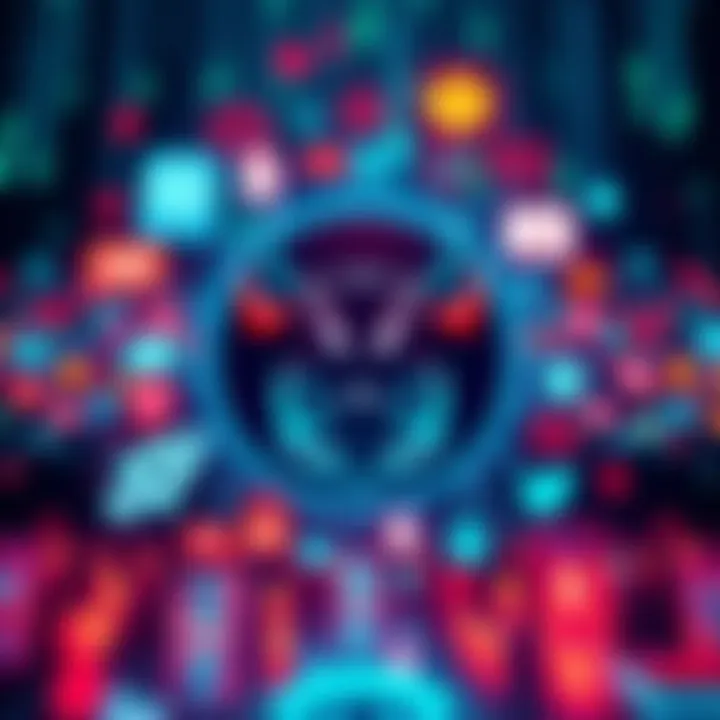 A digital representation of the Cronos logo surrounded by various digital icons and symbols reflecting mixed opinions.