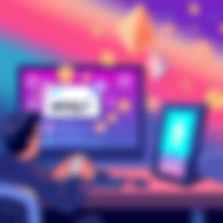 Illustration showing a frustrated person looking at a slow transaction on a computer screen, with various token symbols around them, contrasting with a fast transaction through alicebob.