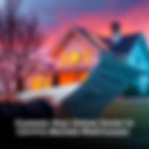 Crypto-Backed Mortgage Concept A person reviewing mortgage documents with cryptocurrency icons and a house in the background.