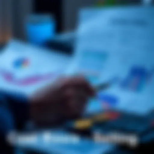 A person calculating cryptocurrency transactions with charts and graphs for tax reporting