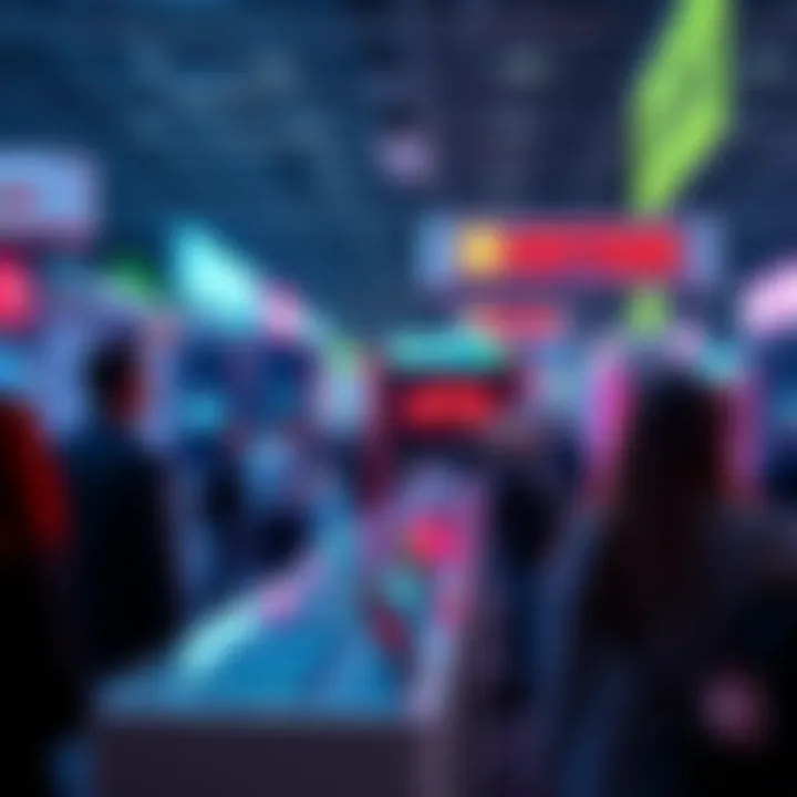 A display showcasing crypto drainers as user-friendly malware at a tech industry fair with people looking on.