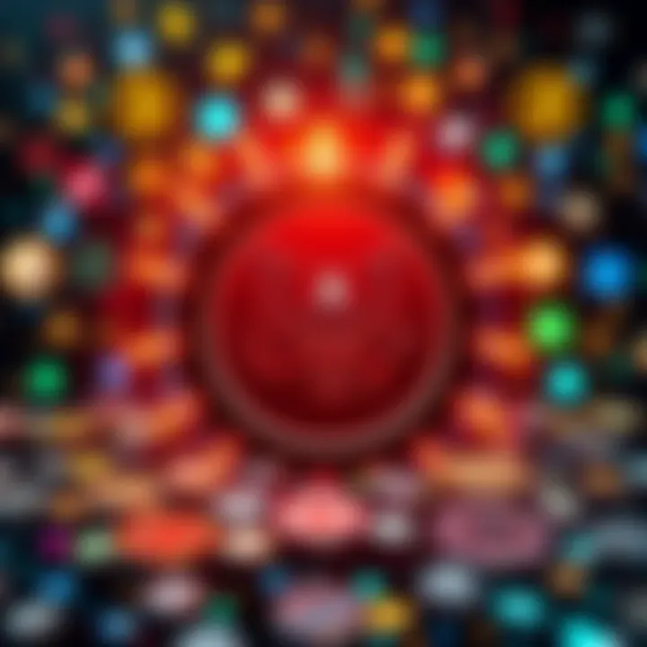 A visual representation of over 70 cryptocurrency ETFs pending SEC decisions, highlighting their potential impact on the crypto market, with symbols of various cryptocurrencies in the background.