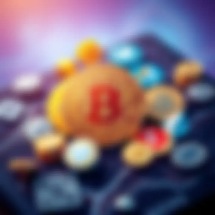 An illustration showing various cryptocurrencies paired with Bitcoin, symbolizing investment strategies.