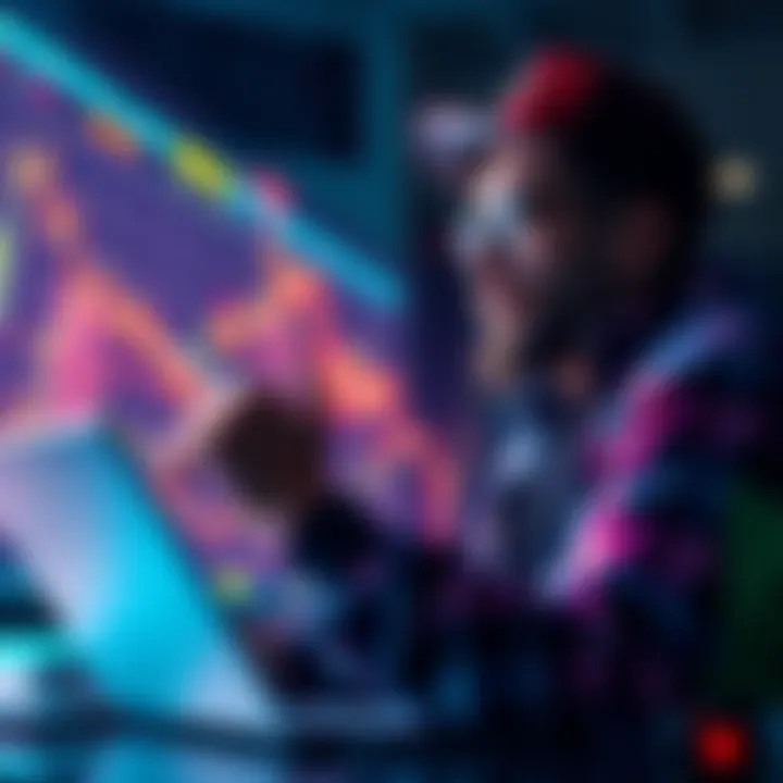 Crypto Investment Strategy During Market Crash An individual analyzing cryptocurrency trends with a focus on XRP, ChainLink, and Solana during a market downturn