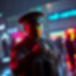 Crypto Kidnapping Alert A police officer monitors a scene with digital currency symbols in the background, highlighting concerns about crypto-related kidnappings in France.