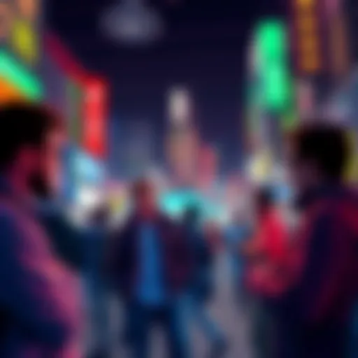 Crypto Market Reactions People discussing cryptocurrency trends during market shifts