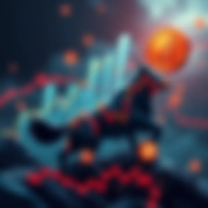 Crypto Market Surge Prediction An illustration of a bullish cryptocurrency market with rising graphs and symbols, set against a backdrop of conflict and change in Eastern Europe.