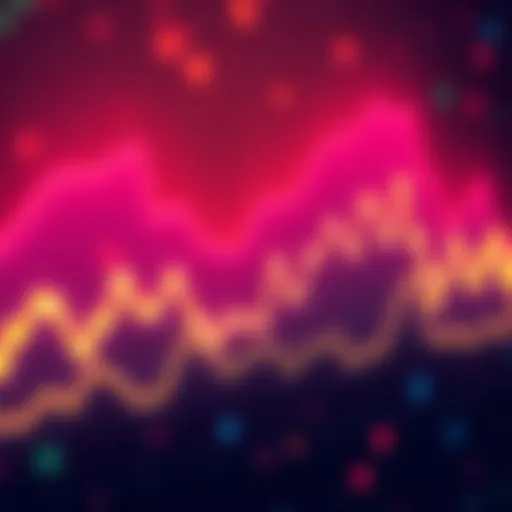 Cryptocurrency Price Chart A line chart showing fluctuations in cryptocurrency prices over time with rising and falling trends.