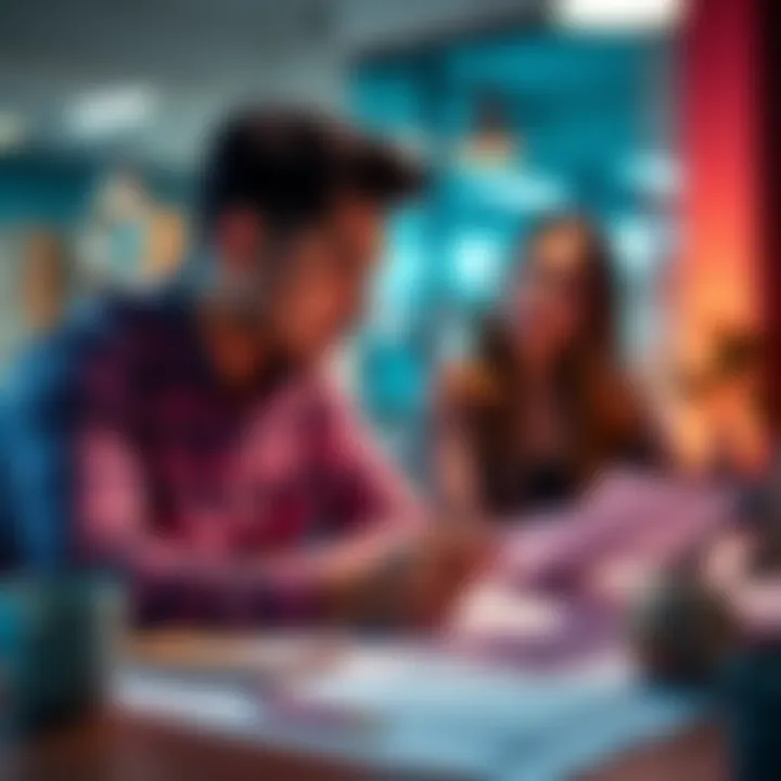 A couple considering whether to move their $1500 crypto investment into savings, looking at charts and financial documents at a table.