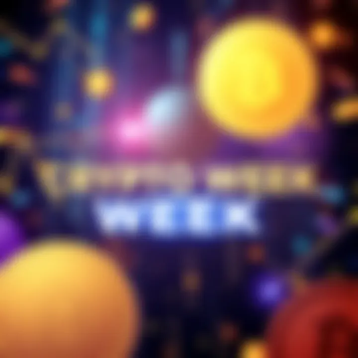 Banner showcasing July 14-18 as Crypto Week with digital currency symbols