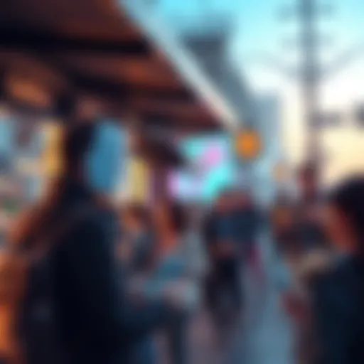 A graphic showing people making everyday payments using crypto with digital wallets, highlighting blockchain integration in daily life and businesses.