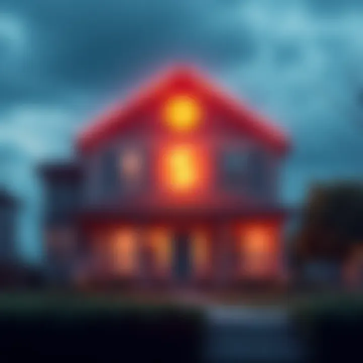 A house with a dollar sign and cryptocurrency symbols, illustrating innovative financing options in real estate.