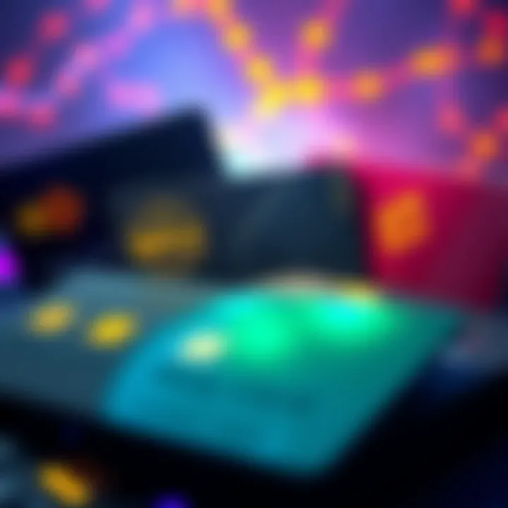 A selection of different crypto cards displayed with their logos and features highlighted, showcasing their use for daily transactions.