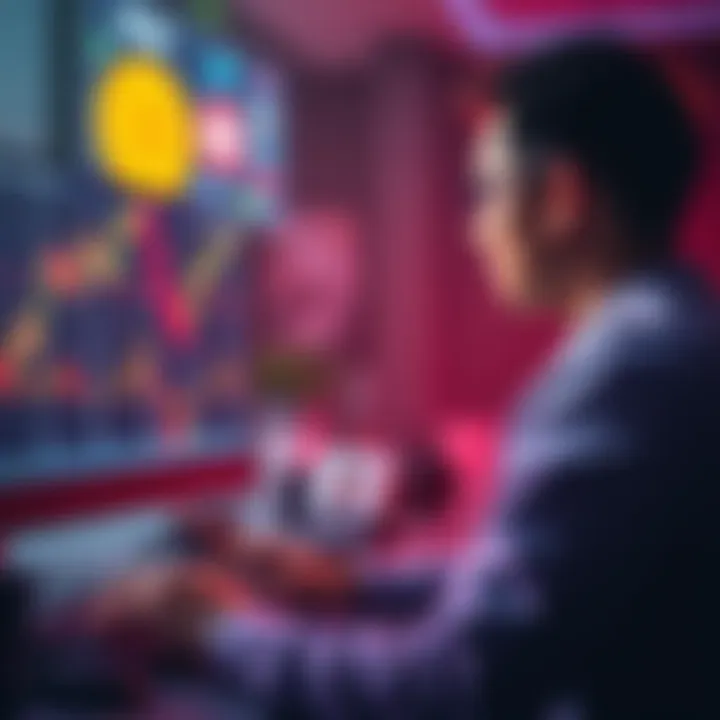 Person looking at Bitcoin charts on a computer, with a relieved expression after market recovery