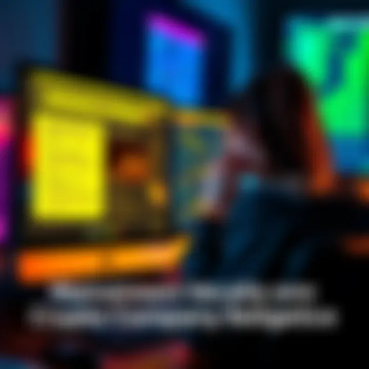 A concerned person looking at a computer screen with complaints about a crypto company's frozen accounts and scams