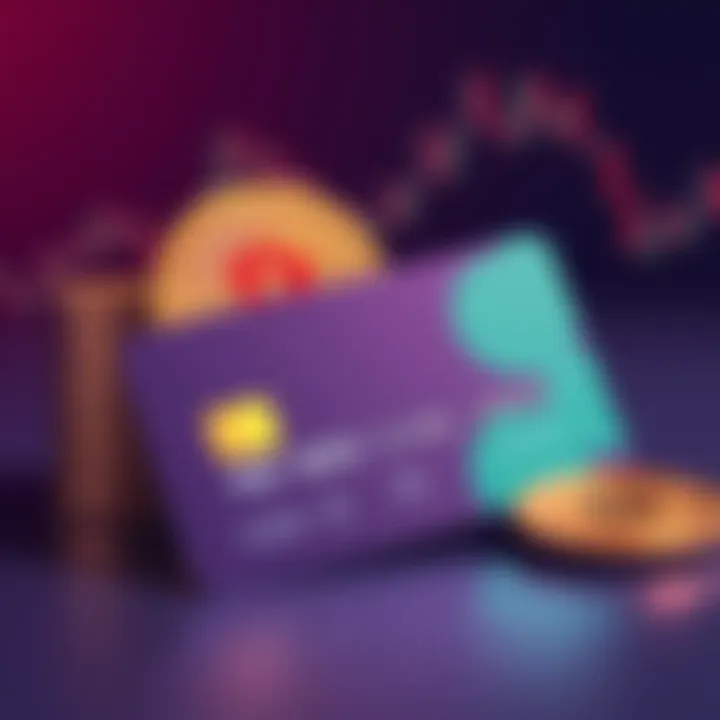 A modern crypto debit card next to stablecoins, symbolizing financial innovation and smart spending.