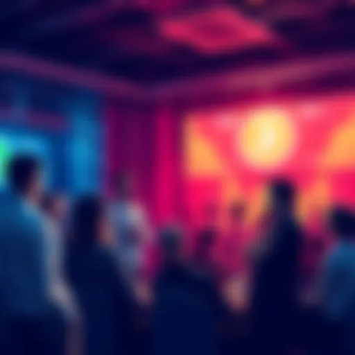 Group of people discussing cryptocurrency in a lively forum setting