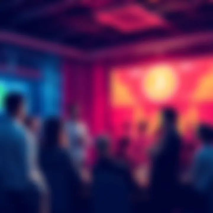 Group of people discussing cryptocurrency in a lively forum setting