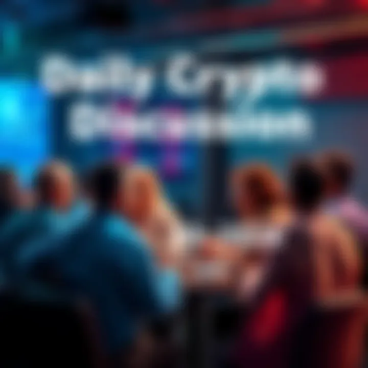 People engaging in a lively discussion about cryptocurrency trading and safety tips