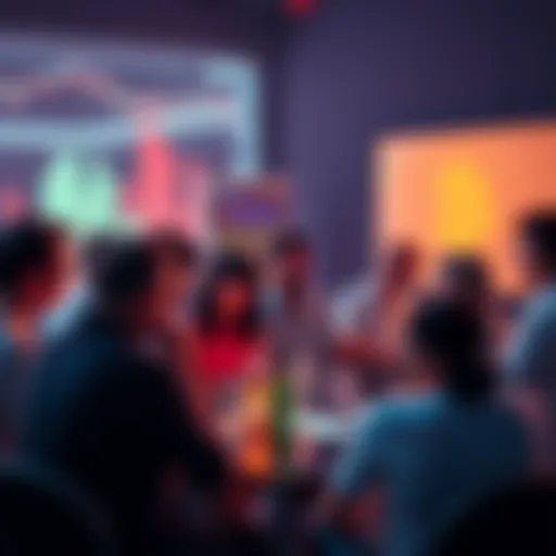 A diverse group of people engaged in a lively discussion about cryptocurrency, sharing insights and tips, while focusing on safe trading practices.