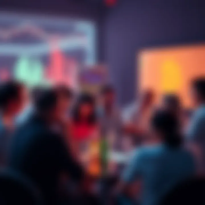 A diverse group of people engaged in a lively discussion about cryptocurrency, sharing insights and tips, while focusing on safe trading practices.