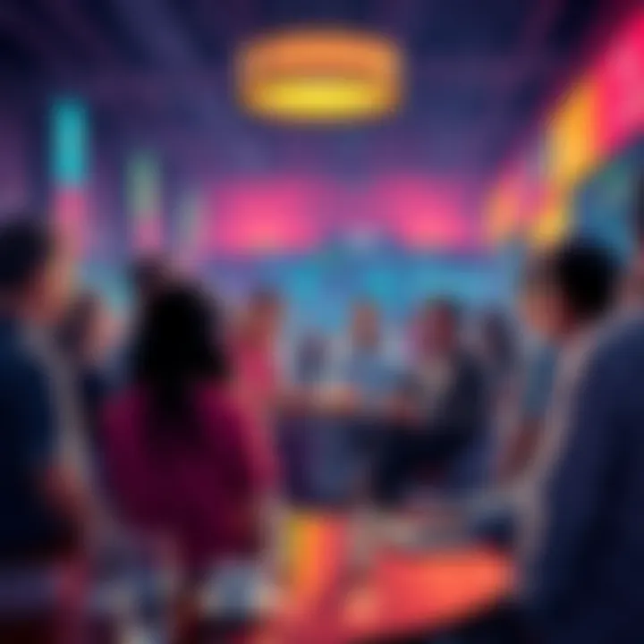 A group of people sharing tips on cryptocurrency trading, discussing risks and protective measures in a vibrant forum setting.