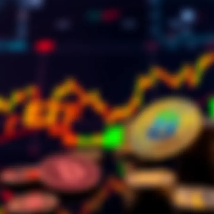 A visual comparison of a crypto ETF chart and physical coins, showing the benefits of investing in ETFs over direct coin purchases.