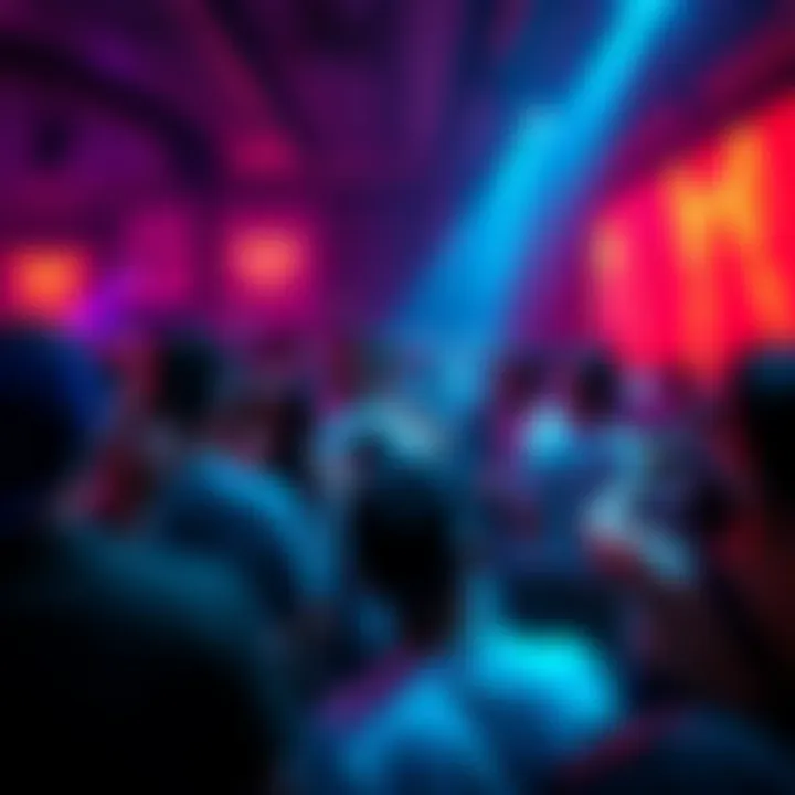 Crypto event controversy Crowd at a crypto event with provocative performances in Miami, showing a mix of excitement and disapproval among attendees