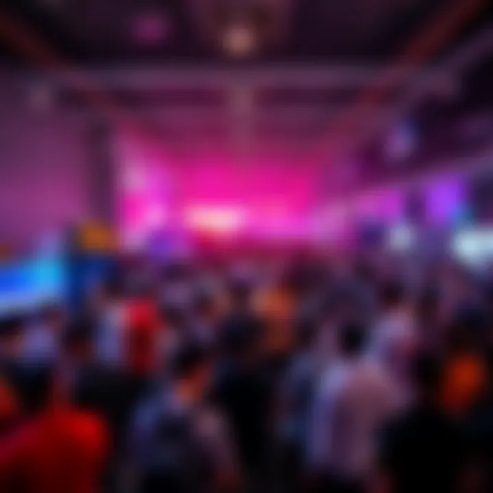 Crowd gathered at Token 2049 event in Singapore during F1 week, featuring crypto discussions and racing atmosphere