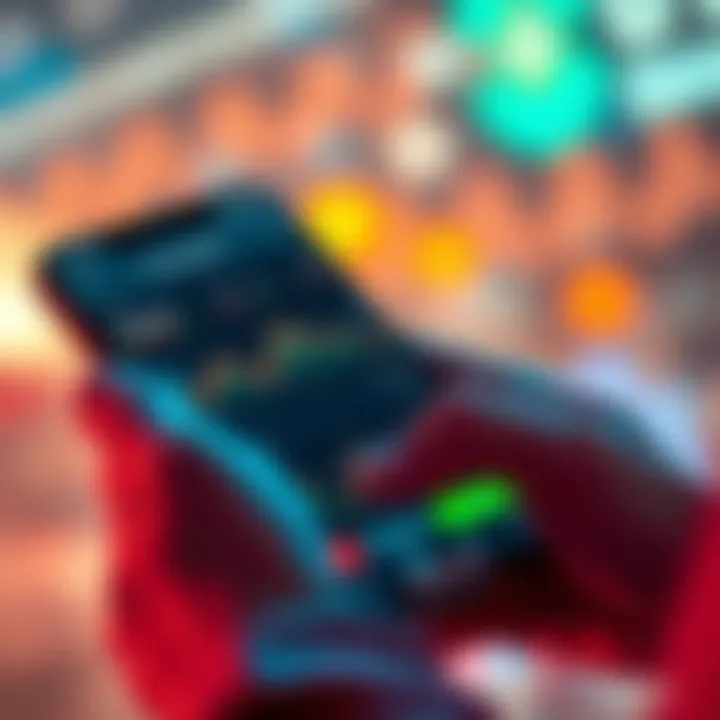 A person using a crypto exchange app on their smartphone to convert Ethereum to stablecoins