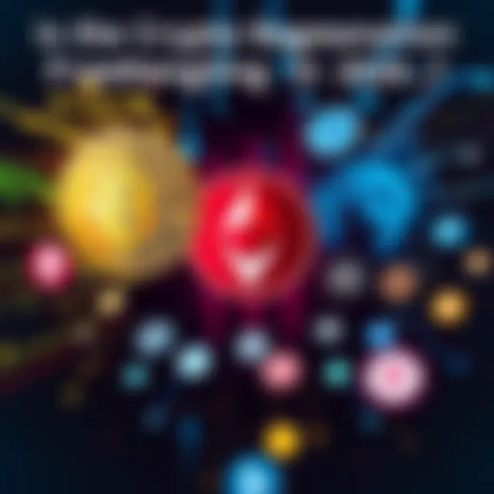 Crypto Fragmentation in 2026 A split image showing Bitcoin represented as digital gold on one side, Ethereum symbol on the other, and various altcoin logos in the middle reflecting market fluctuations.