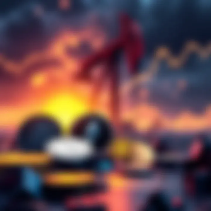 An illustration showing various cryptocurrencies like Ethereum and Litecoin alongside a rising oil price graph, symbolizing the impact of oil prices on the crypto market.