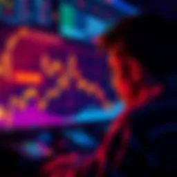 Crypto Gambling Experience A person looking at a computer screen showing cryptocurrency price drops and gambling symbols. A feeling of uncertainty in the air.