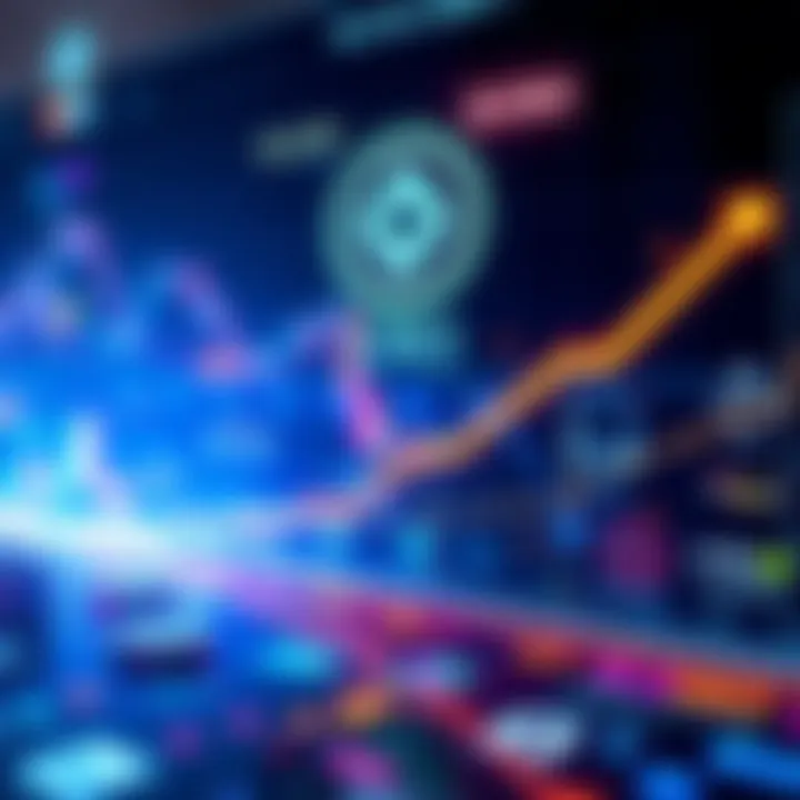 A visual of a digital currency graph showing upward trends, with the $CRO logo and symbols of payment systems in the background.