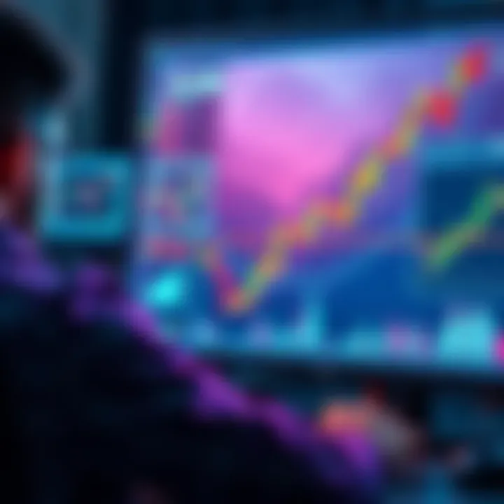A person analyzing cryptocurrency charts on a computer screen, illustrating long-term investment strategies.