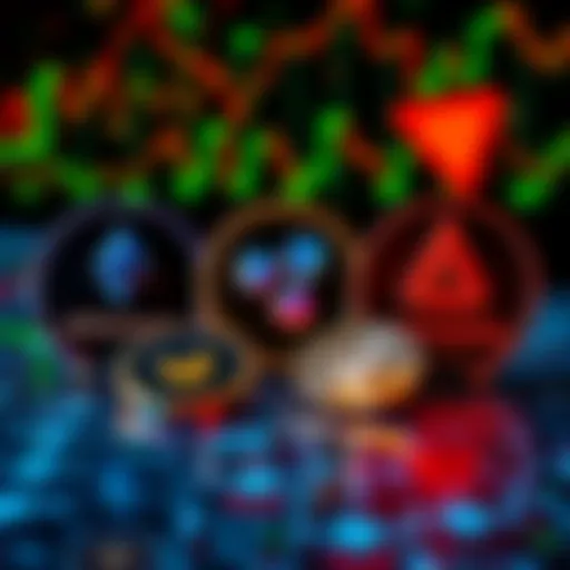 A graphic representing a crypto hack with logos of Ethereum, Ripple, Litecoin, and Monero set against a background of digital currency symbols.