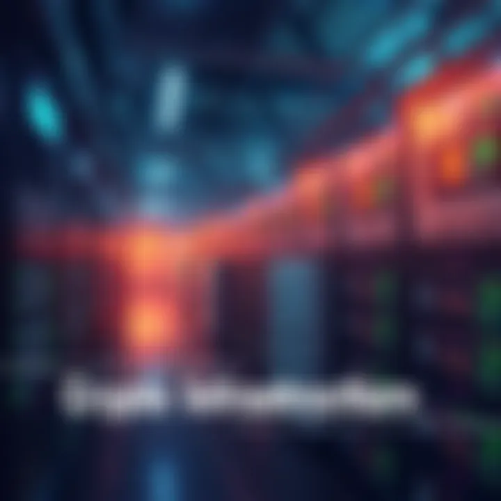 A modern server room with stacked servers representing active crypto projects in 2026