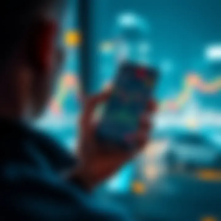 A person analyzing cryptocurrency price charts on a smartphone, contemplating an investment in crypto.