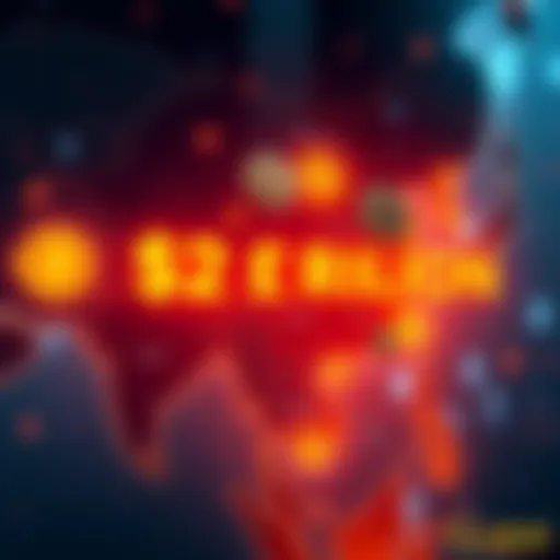 A graphic showing the potential financial growth from crypto investment in Asia, illustrating $2 trillion in new flows, with cryptocurrency symbols and Asia's map