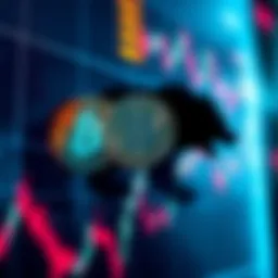 Three popular cryptocurrencies displayed on a chart with a bear symbol, representing investment options during a bear market