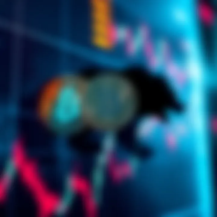 Three popular cryptocurrencies displayed on a chart with a bear symbol, representing investment options during a bear market