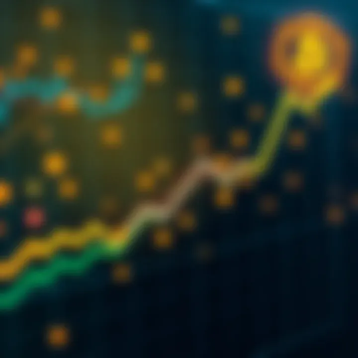 An illustration showing a graph with rising trend lines and digital currency symbols, reflecting the growth in crypto investments.