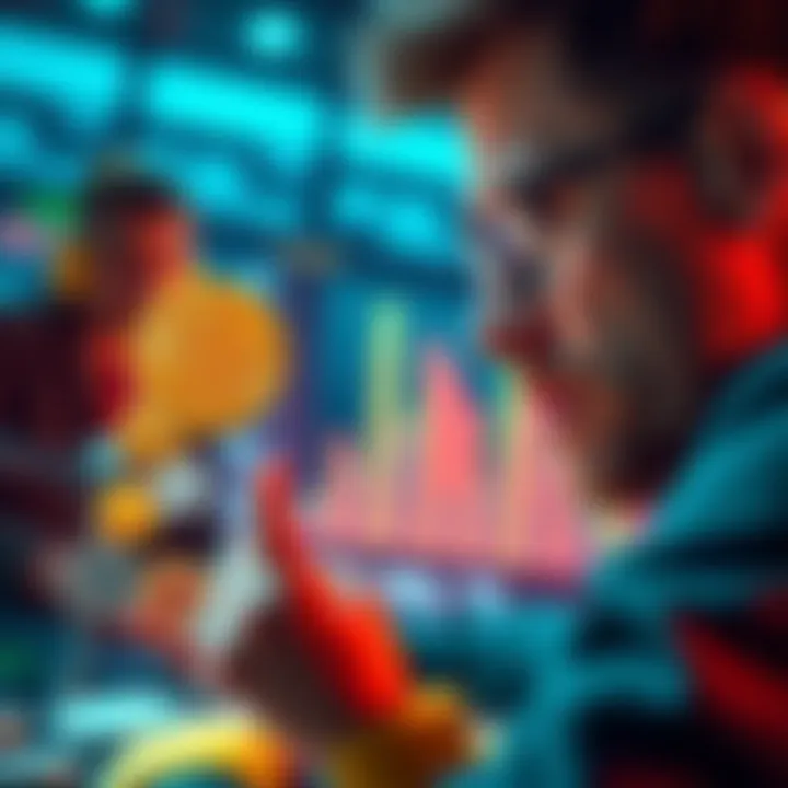 A crypto investor looks at various coins, contemplating investment decisions and the impact of over-diversification on their portfolio.