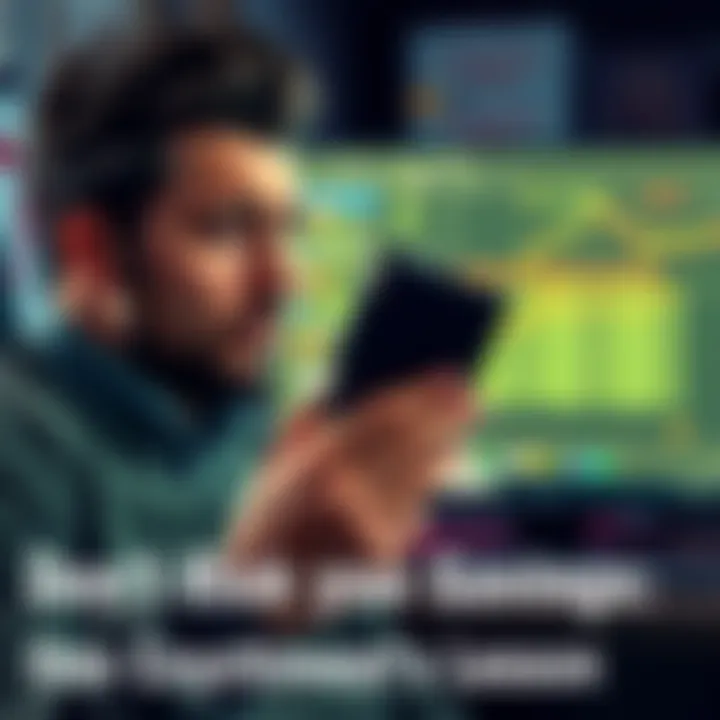A worried investor holding a hardware wallet with a computer in the background showing an exchange withdrawal issue