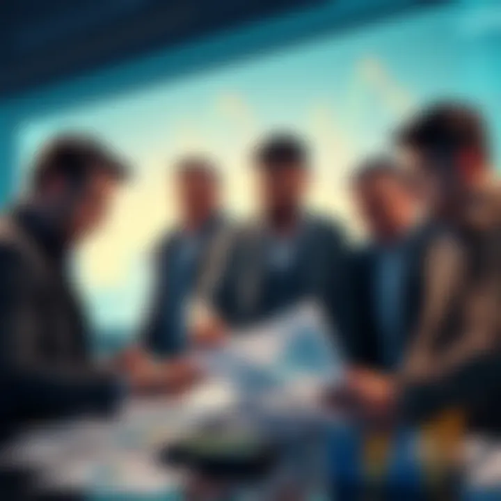 A group of crypto investors examining charts and graphs to plan their investment strategies for upcoming market changes.