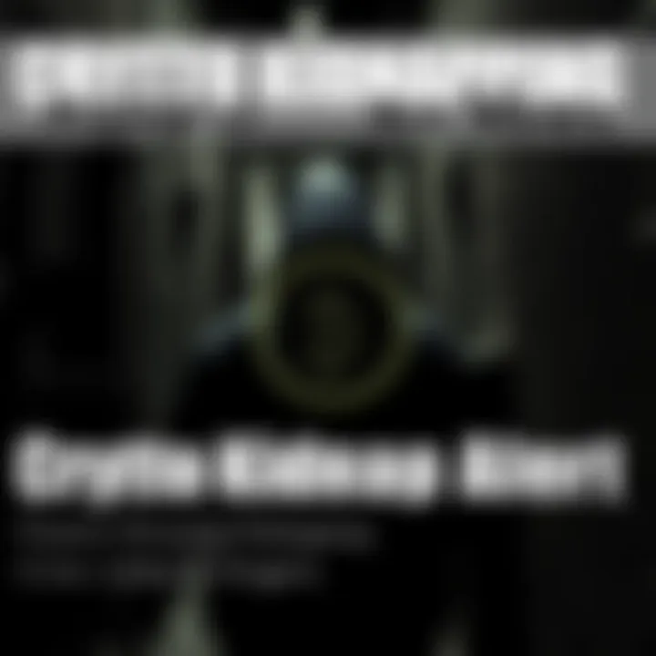 Crypto Kidnapping Alert A dark alley with a shadowy figure and a cryptocurrency symbol, representing the dangers of crypto-related kidnappings in France