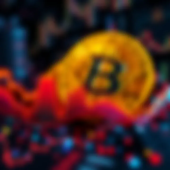 A downward trend graph showing the decline of altcoins in the cryptocurrency market, with a digital coin symbol in the background.